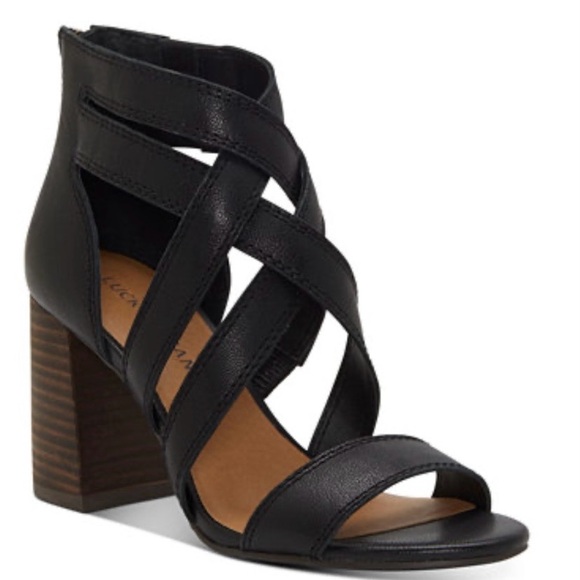Lucky Brand Shoes - Lucky Brand women’s Vyrah Black Crisscross Block Heel Sandal